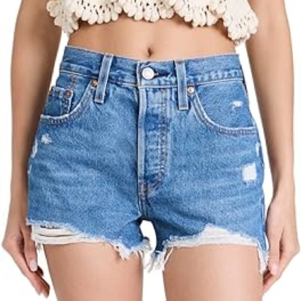 NWT Levi's Distressed High Waisted Denim Shorts